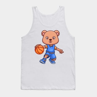 Basketball Bear Cute Cartoon Tank Top